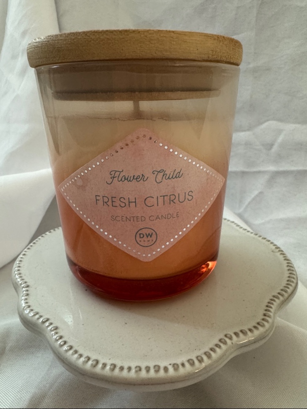 DW Home Flower Child Fresh Citrus Scented Candle - Pink/Orange